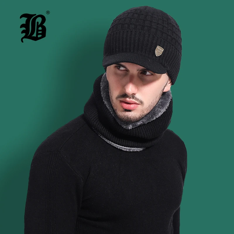 [FLB] Skullies Beanies, мужской шарф, вязаная шапка, мужская шапка, шапка, теплая шерсть, толстые зимние головные уборы для мужчин и женщин, шапочка F18041