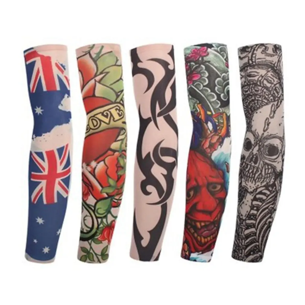 

1 pc Arm Sleeve Sun Protection Breathable Tattoo Cuff Quick-dry Running Cycling Arm Warmers Bicycle Golf Sports Oversleeves