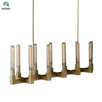 

American RH Retro Gold E27 Edison Bulb Led Chandelier Luminaria Lustre Glass Shades Pendant Chandelier Lighting Indoor Lamparas