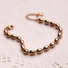 Yunruo Европа Стиль маленьких Бусины браслет женщина новое поступление Титан Сталь розовое золото Цвет ювелирные изделия подарок на день рождения