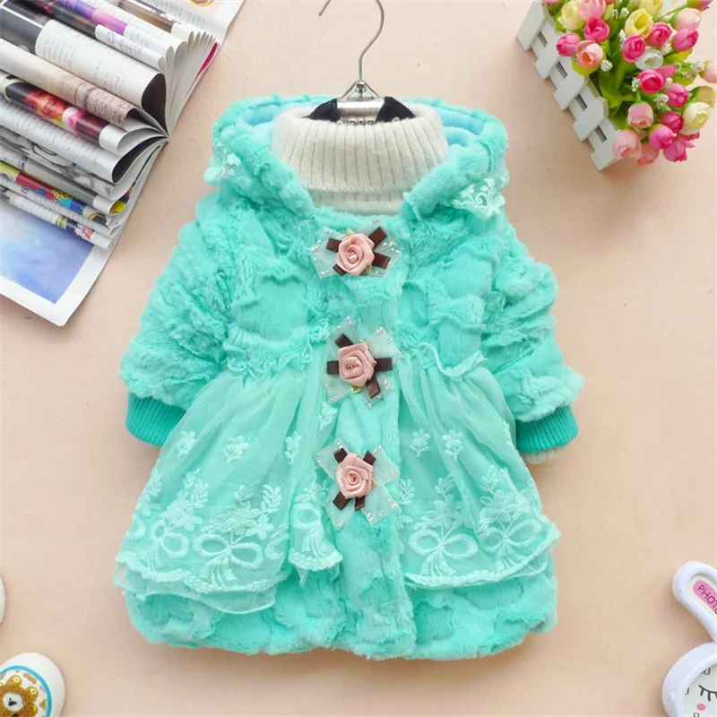 

Children Clothes Wool Coat for Girls Kids Winter Fake Fur Hooded Jacket Toddler Girls Outerwear Coat Baby Girl Fashion Overcoat