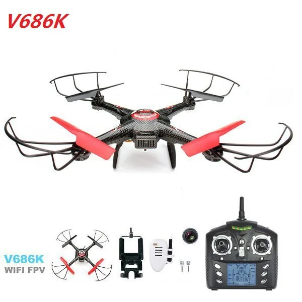 

WLtoys V686K Wifi Video Real-time Phone FPV Quadcopter with Camera Headless Mode 2.4G 4CH 6-Axle Gyro RC Drone UFO RTF VS X5SW