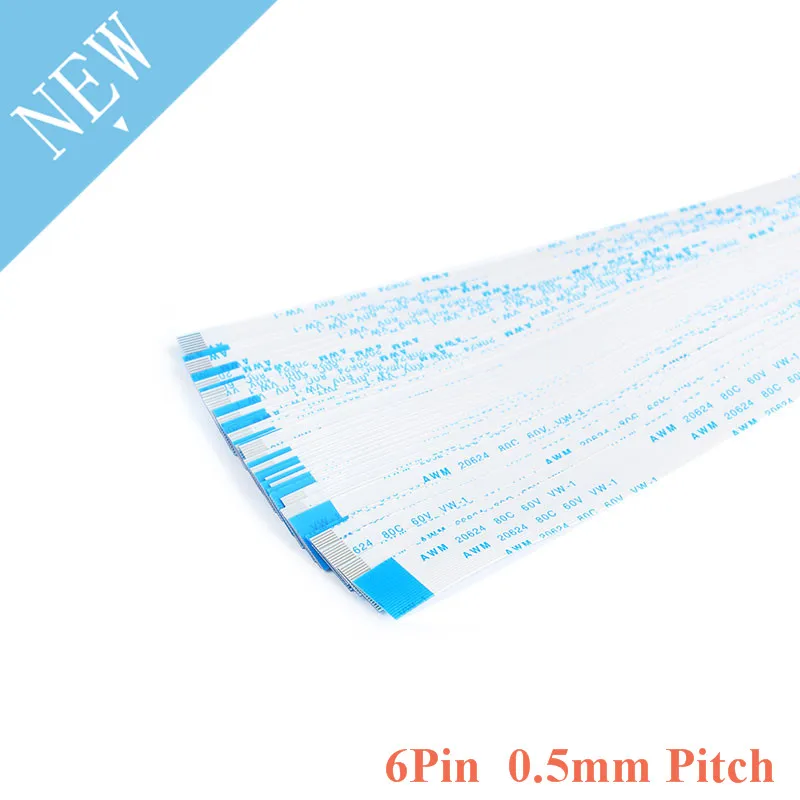 

10PCS/LOT The same direction FFC flexible cable 0.5MM Pitch 6P Wire Length 6/10/15/20/25/30/40CM