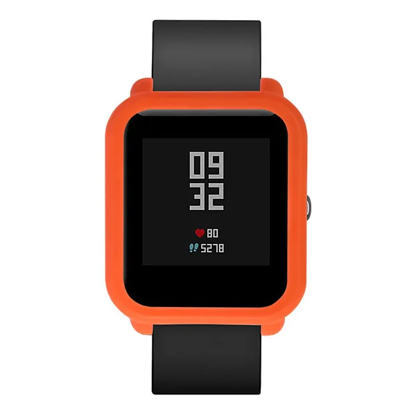 Силиконовый защитный чехол защитная рамка оболочка для Xiaomi Beep Huami Amazfit Bip Молодежные умные часы гаджеты аксессуары - Цвет: orange