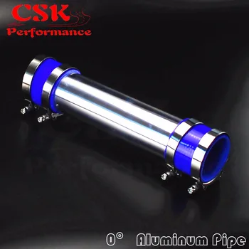 

Aluminum Intercooler Turbo Piping pipe 76mm 3.0" + Silicone hose w/ T-clamps Black / blue/ red