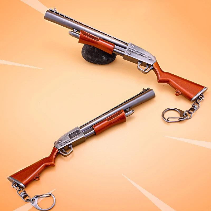 

17cm Metal Pump Gun Weapon Game Toy Gun Keychain Battle Royale Action Figure Model Toy Collection Gifts For Kids