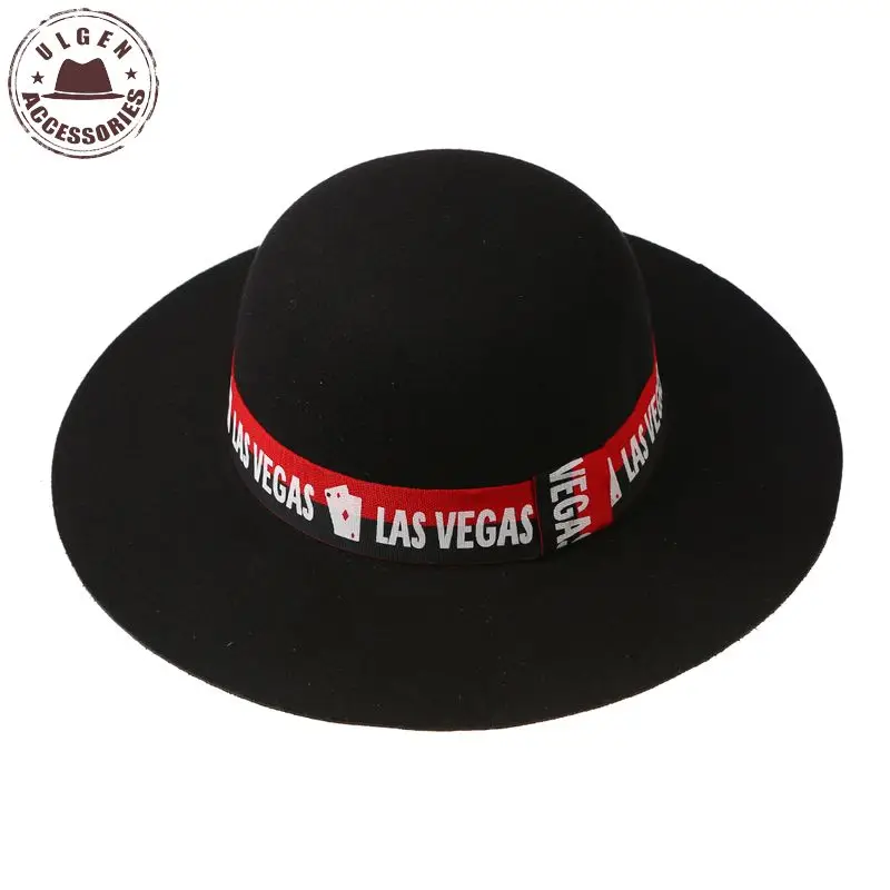 Fashion Las Vegas winter fedora hat for women wide large brim floppy