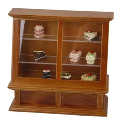 Кукольный домик миниатюрная мебель шкаф для торта орех 12,2*5*11,4 см