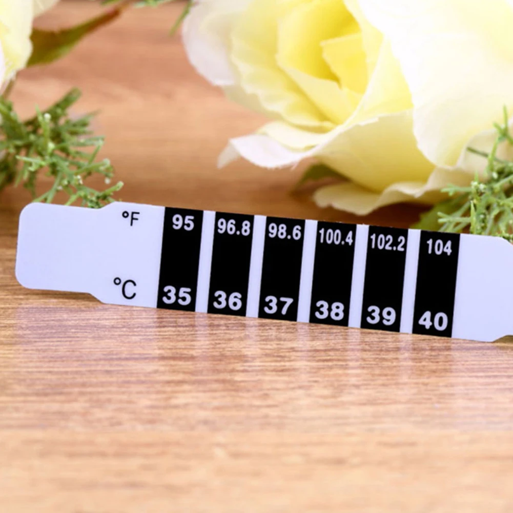 

10pcs Creative Flexible Reusable Forehead Strip Thermometer Sticker For Baby Kid Fever Degree Care Health Temperature Test