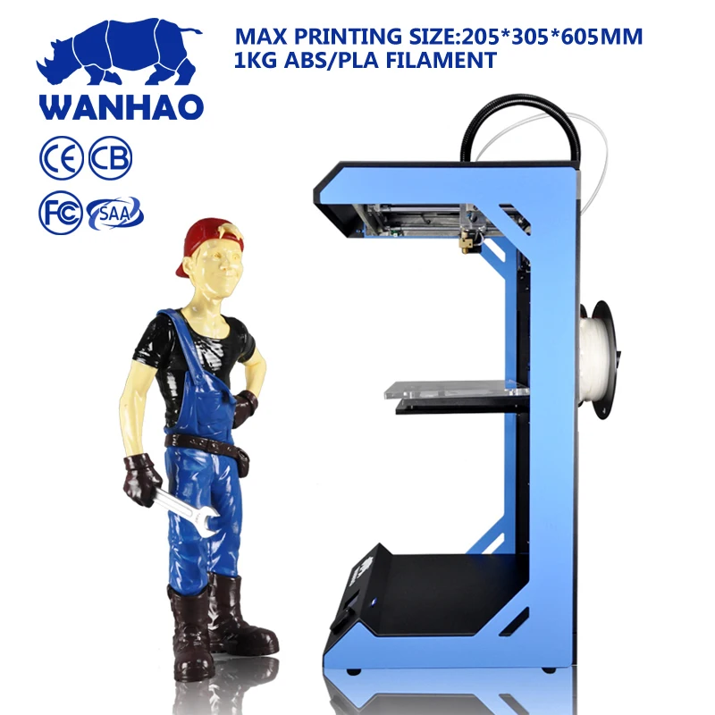  China New Design Desktop FDMPLAPVAABS filament wanhao D5S 3d color Printer Machine with High Precis