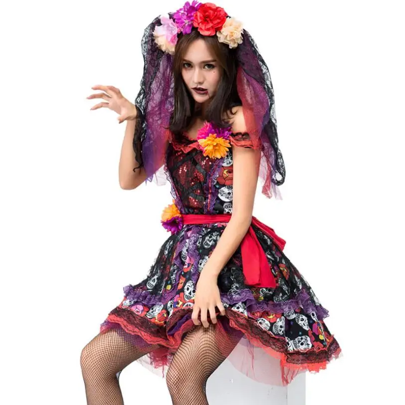 Sugar Skull Dia Costumes Mexican Day 