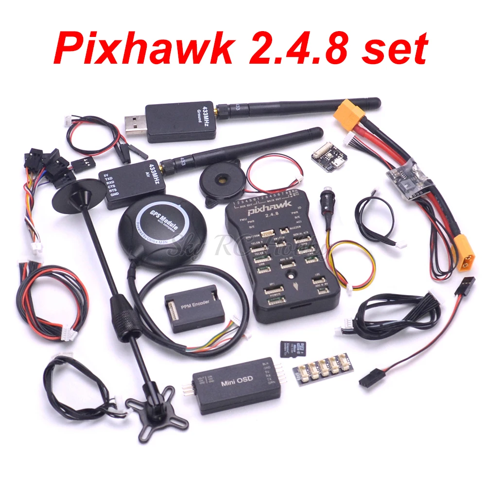 Pixhawk PX4 автопилот PIX 2.4.8 Контроллер полета переключатель безопасности зуммер 8N gps Мини OSD IEC PPM RGB модуль 433/915 Телеметрия