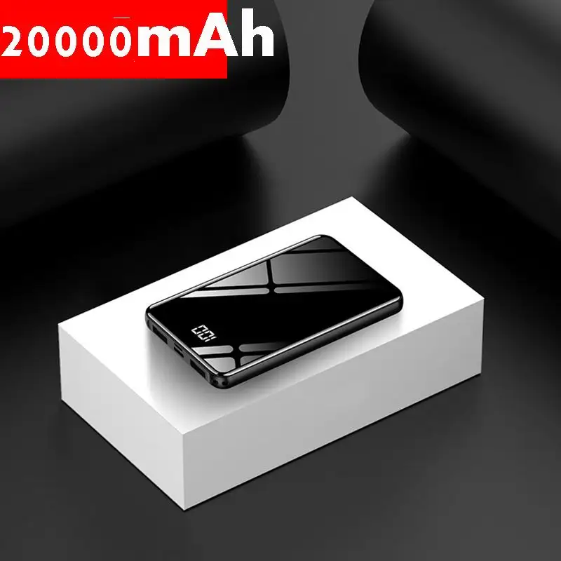 

20000mAh Fast Charging Mini Power Bank Portable Charger Mirror Screen Poverbank External Battery Pack Powerbank For Smart Phone