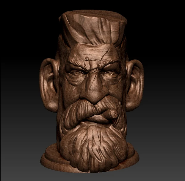 3d модель для ЧПУ или 3D принтеров в формате STL головка статуи охотника|3d model for cnc|for