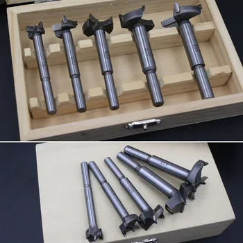 

5pcs Wood Drill Bit Set Self Centering Hole Saw Cutter Tool Woodworking Drill 15-35mm Wood Hole Opener With Box