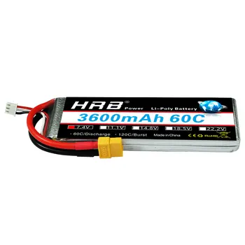 

HRB Lipo Battery 2S 7.4V 3600mAh 60C Max 120C Bateria LiPo For Aircraft Helicopter Car Airplane