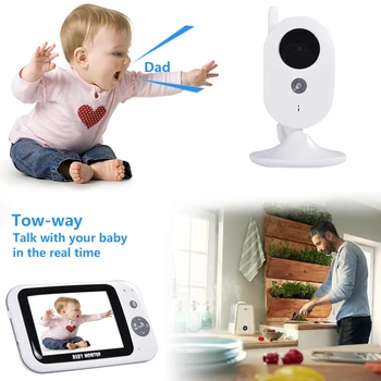 

3.2 inch Wireless Video Color Baby Monitor High Resolution Baby Nanny Security Camera Night Vision Temperature Monitoring