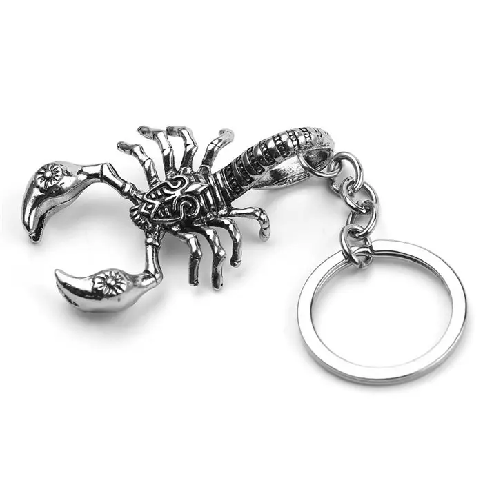 Панк ядовитый скорпион кулон «Рак» брелок для ключей «Созвездие» Винтажные Украшения для мужчин и женщин крутые ужасные насекомые Шарм автомобиль подарок