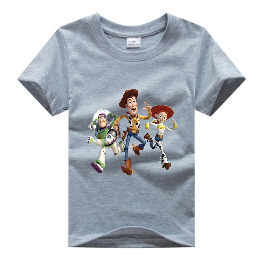 В ходящая игрушка детская футболка Toy Story Шериф Вуди Мультфильм Базз Лайтер 3d футболка для мальчиков и футболки для девочек NN