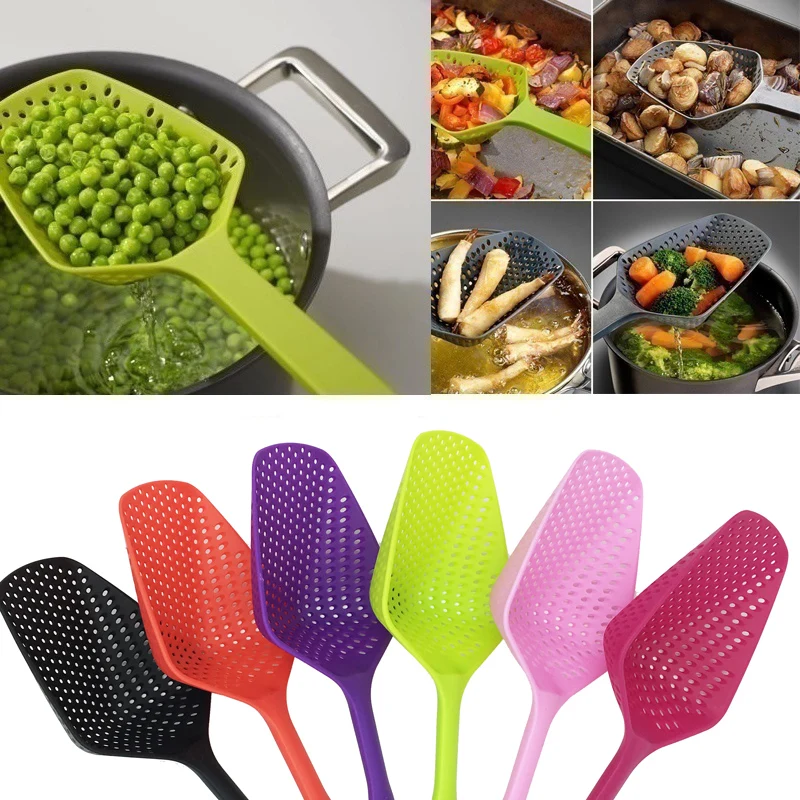 Kitchen Gadgets Large Scoop Colander Pasta Heat Resistant Strainer Veggies Water Filter Cooking