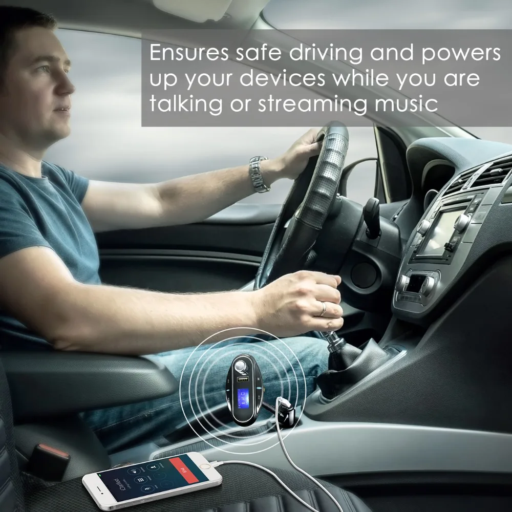 FM трансмиттер VicTsing автомобильный Bluetooth AUX вход USB|FM-трансмиттеры| |