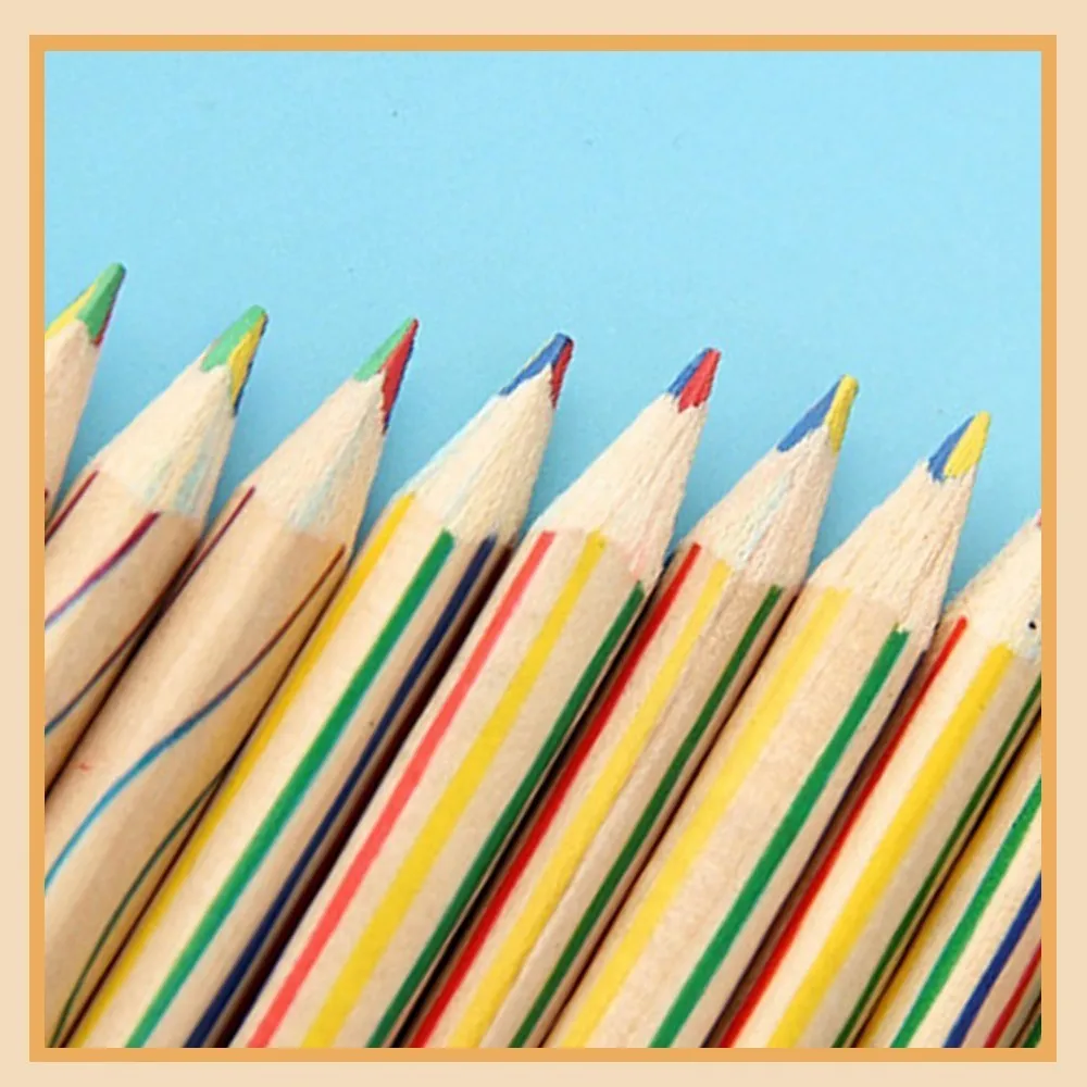 

50/120 creative beautiful painted four-color core gift triangle core children color pencil GOOD