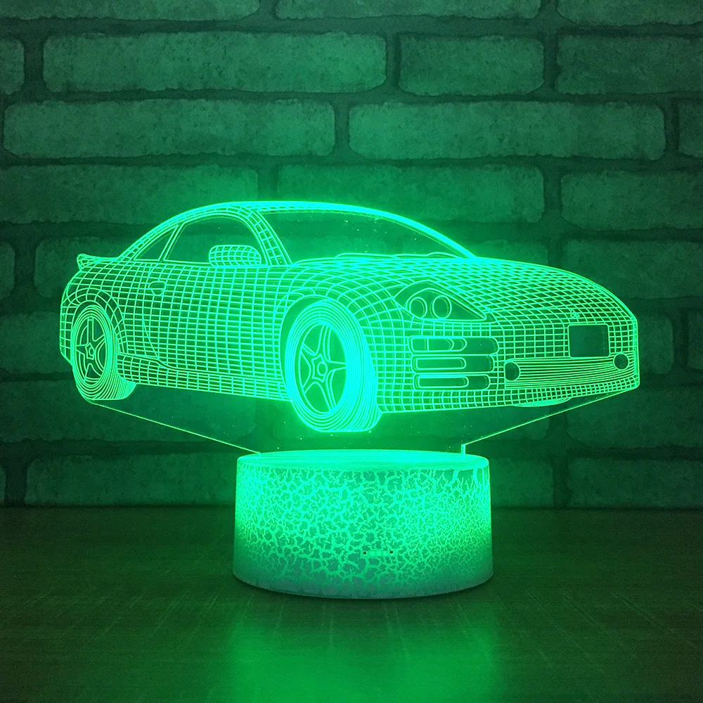 

Car Creative Product Acrylic 3d Table Lamp Bedroom Led Atmosphere Table Moderne Desk Lamp Christmas decorations gift for baby