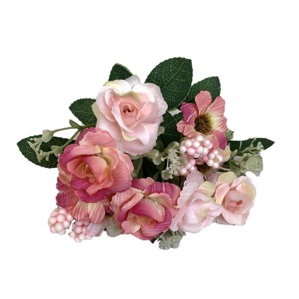Новинка Высокое качество Кристалл Искусственные Поддельные западные розы цветы свадебные букет Свадебная вечеринка домашний Декор подарок Прямая поставка - Цвет: Hot Pink