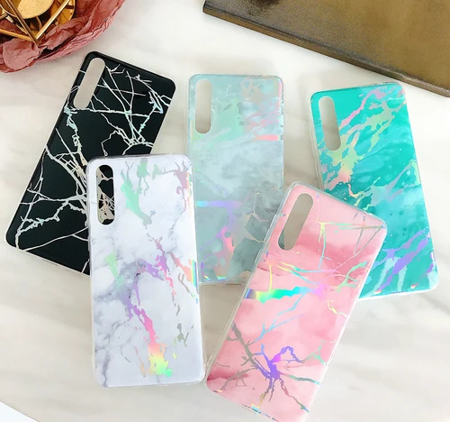 

Laser Shiny Soft Silicone Marble Full Cover For Huawei P20 P20 lite P20 Pro Nova 3E