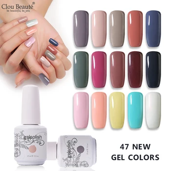 

Clou Beaute Base Top Coat 15ml Gel Polish Semi Permanent UV Varnish Nail Polish Gel Soak Off Nail Art Glitter Gel Nail Polish