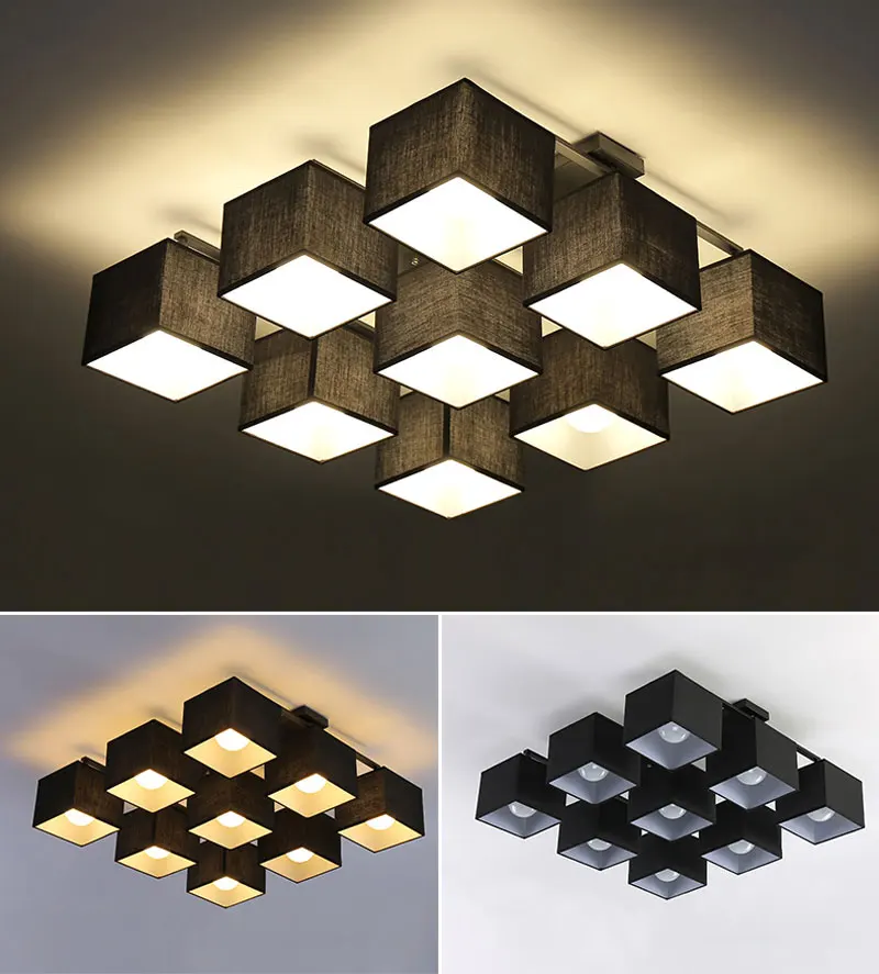 Horsten Nordic European Simple Fabric Ceiling Lights 469 Heads Bedroom Ceiling Lamp Modern Living Room Ceiling Light (8)