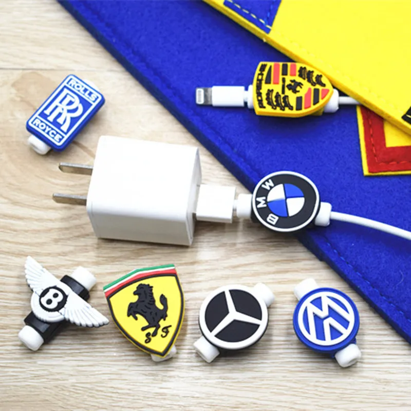 

Car Logo USB Cable Protector Management Data Line Organizer Clip Protetor De Cabo Cable Protector For iPhone/Samsung/Huawei