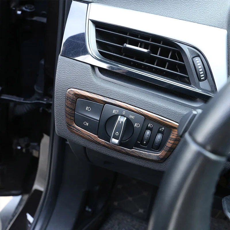 Сосновая древесина зерна для BMW X1 F48 2016 2018 X2 F47 ABS головной светильник кнопка