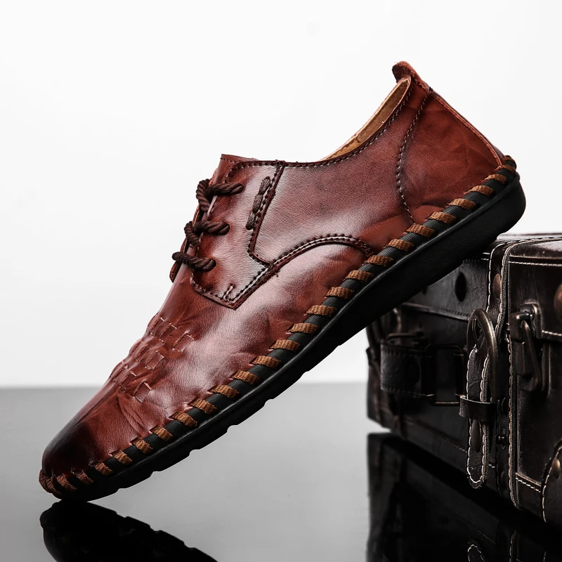 

Luxury Brand Men Shoes outdoor Casual genuine Leather Loafers Fashion Trendy Flat Shoes for Men Drop Shipping Moccasins l5