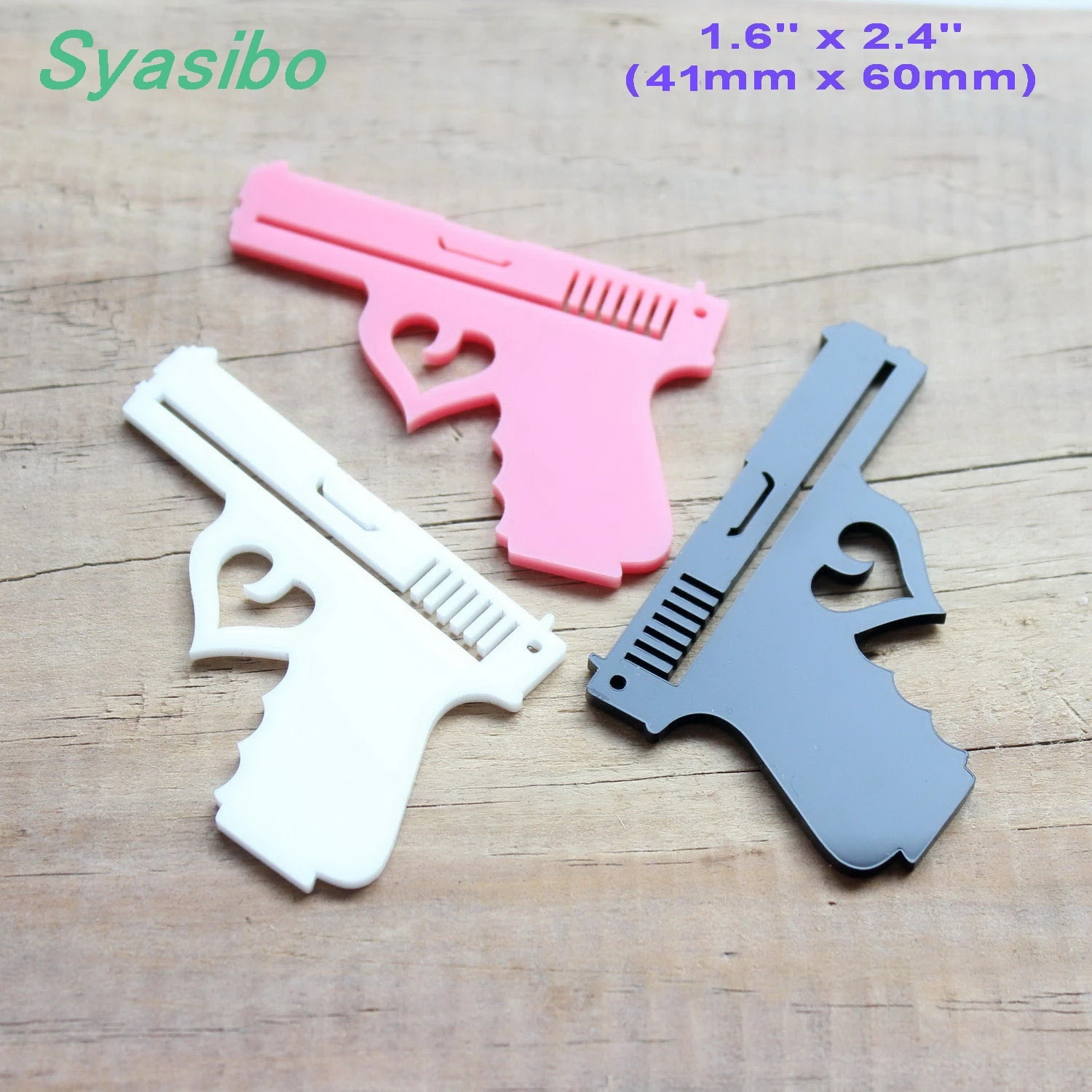 

60mm Acrylic Gun Ornaments Earrings Accessories Laser Cutout 2.4" -AC1283KO