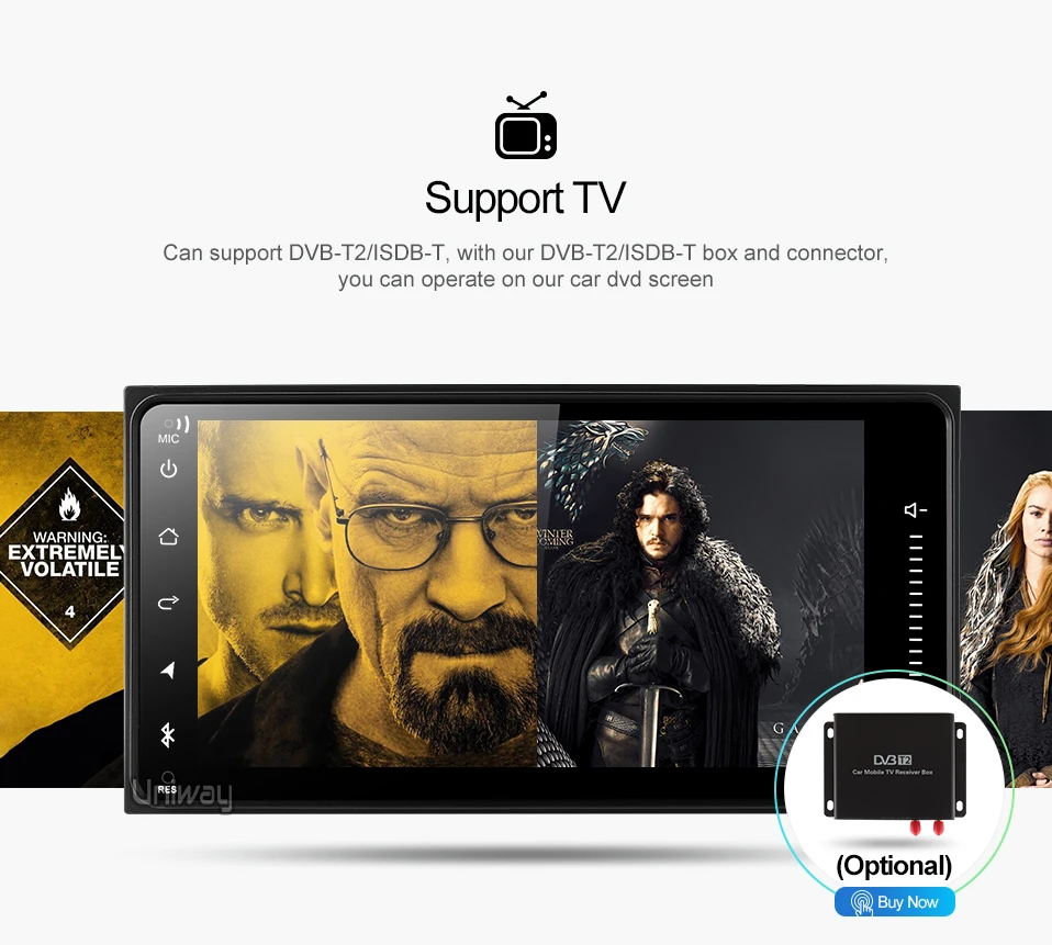 Excellent uniway AHG7071 2G+32G android 9.0 car dvd for toyota avensis hilux old camry RAV4 car radio gps navigatrion 15