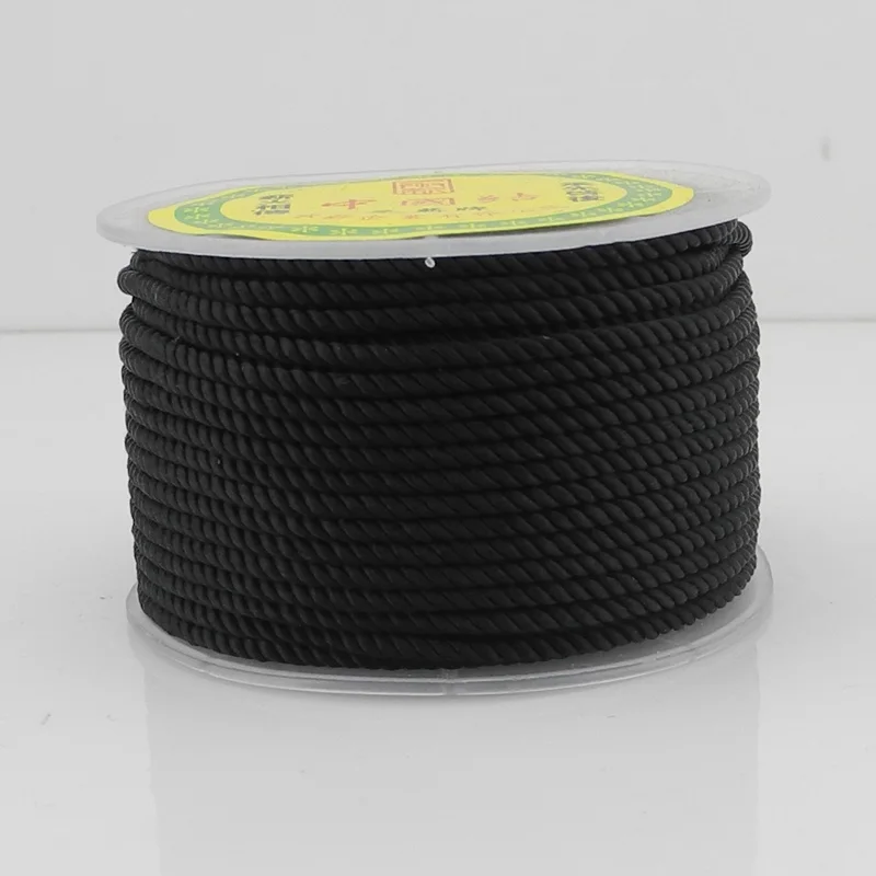 New! 2.5mm Black Satin 100 Nylon Twine Cord Rope String Thread for