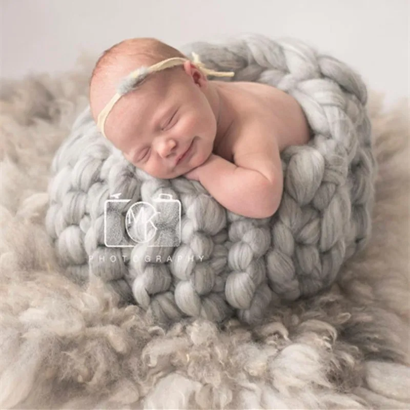 Thick Wool Chunky Blanket Newborn Photo Costume Crochet Basket Photo Shooting Knit Egg Shell Cocoon Baby Photography Backdrop Thick Wool Chunky Blanket Newborn Photo Costume Crochet Basket Photo Shooting Knit Egg Shell Cocoon Baby Photography Backdrop