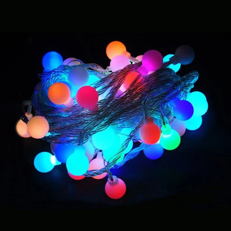 

EU Plug LED Light String Frosted Ball LED Christmas Decoration Lights Chandelier String Christmas Lights Bar Festival Lighting