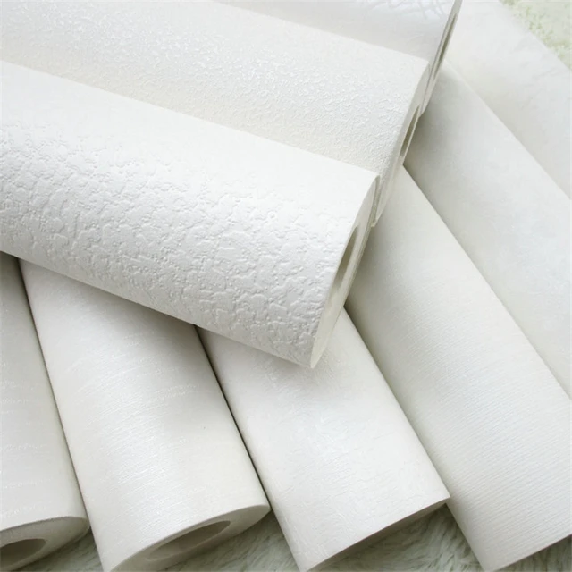 beibehang japanese simple grain pattern pure white wallpaper warm