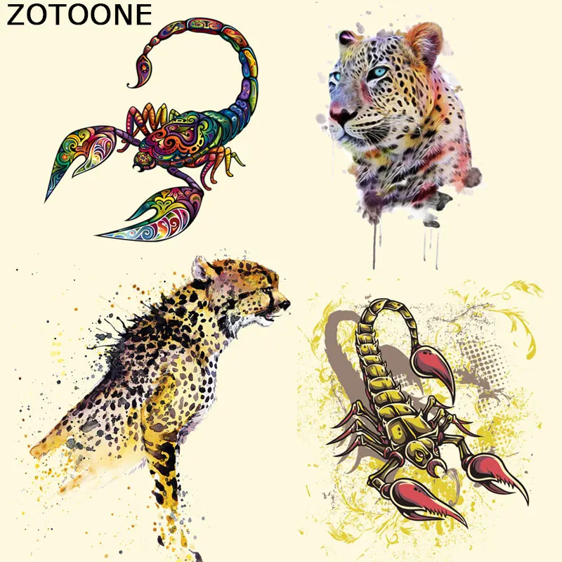 

ZOTOONE Colorful Scorpion Patch Animal Heat Press Appliqued for Kids DIY Accessory Decoration Iron on Patches for Clothes E