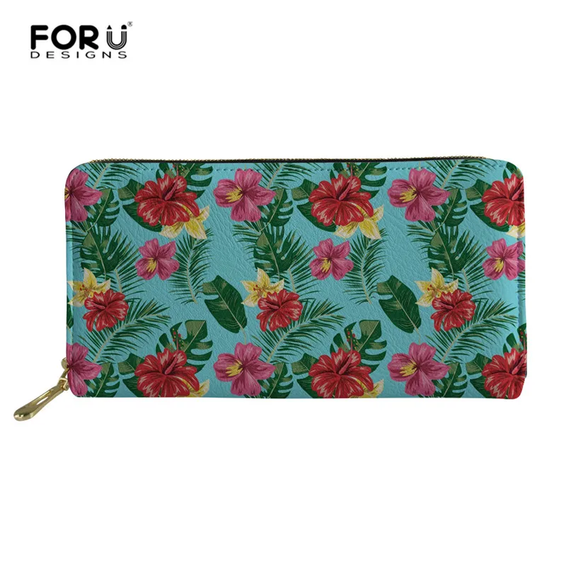Z4494Z21 FORUDESIGNS/Тропический гибискус, женский модный бумажник, женский, для девочек, карман для телефона, кошелек, держатель для карт, длинный клатч, портмоне - Цвет: Z4494Z21