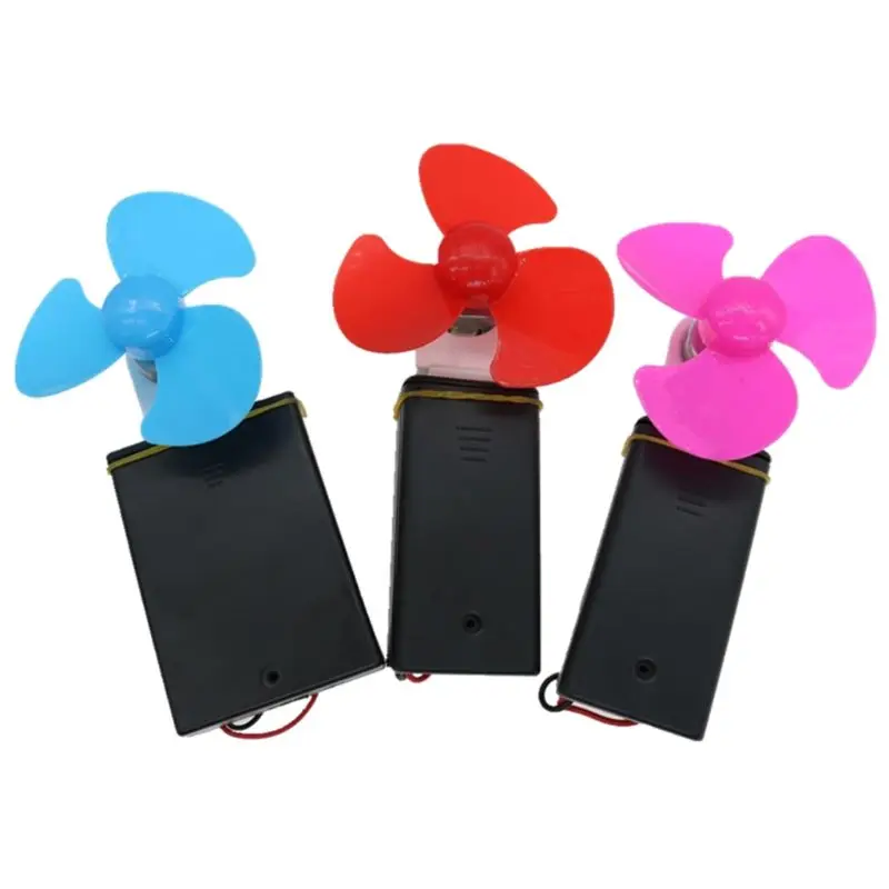 

Kids Handmade DIY Electric Fan Assembly Puzzle Kit Intelligence Science Experiment Educational Tool random color Drop ship
