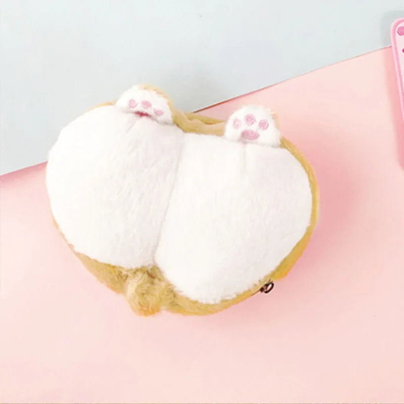 

13Cm Corgi Dog Sexy Buttocks Plush Wallet Toys Coin Storage Bag Card Package Kawaii Cartoon Wallet Girls Gift
