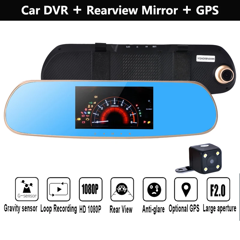 5 inch inch HD Android GPS navigation Car Rear view car dvrs Daul camera video recorder