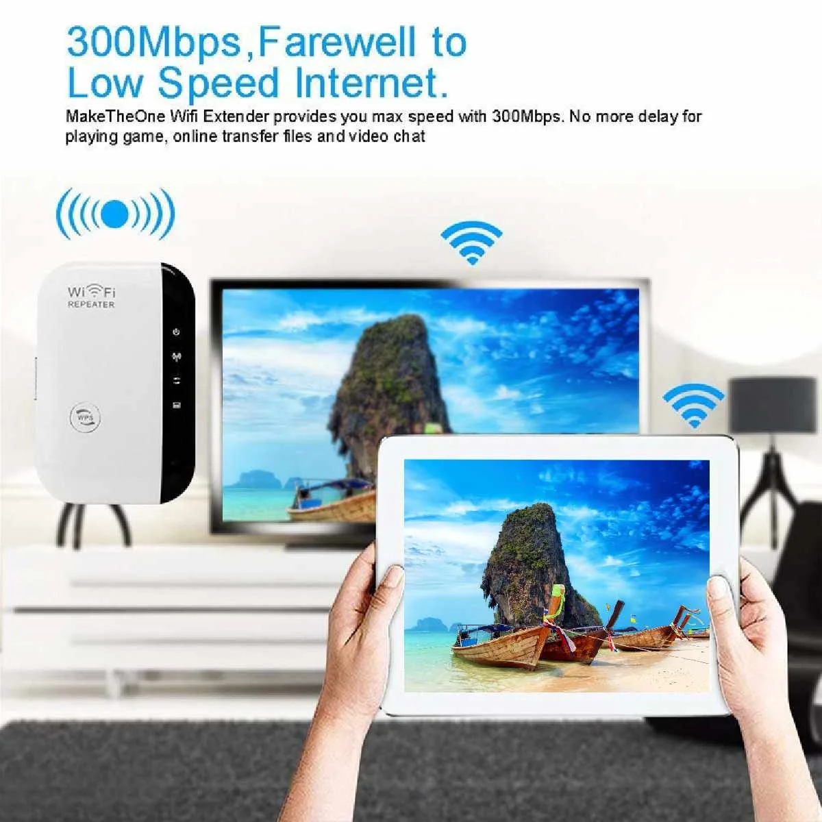 LEORY WiFi Repeater Amplifier WiFi Extender 300Mbps Wireless Wi-Fi Range Extender Wi Fi Signal Booster 802.11N Access point