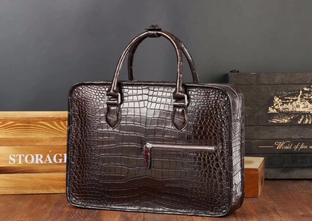 crocodile leather briefcase