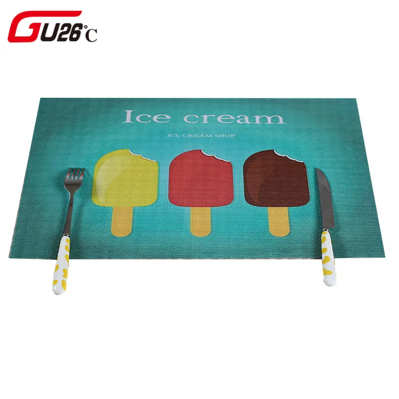 

Placemat For Dining Tableware Pad Cute Summer Plants Cactus Plastic PVC Table Mat Pads Bowl Coaster Kitchen Accessories