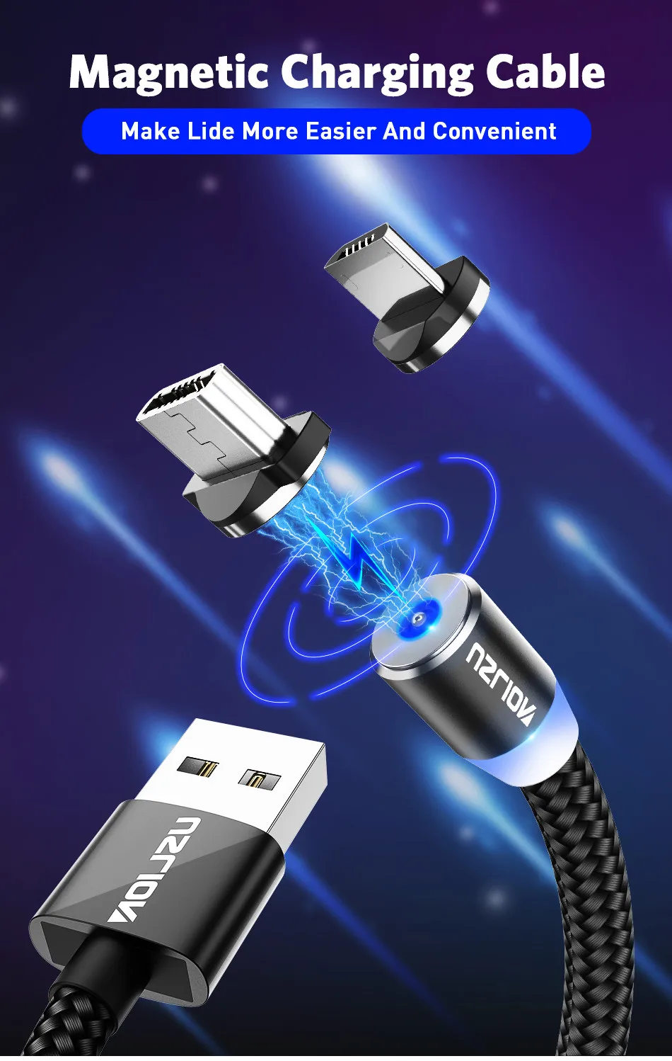 USLION Магнитный кабель Micro usb type C адаптер для быстрой зарядки Micro type-C магнитное зарядное устройство для Iphone 7 samsung S10 S9 Plus xiaomi