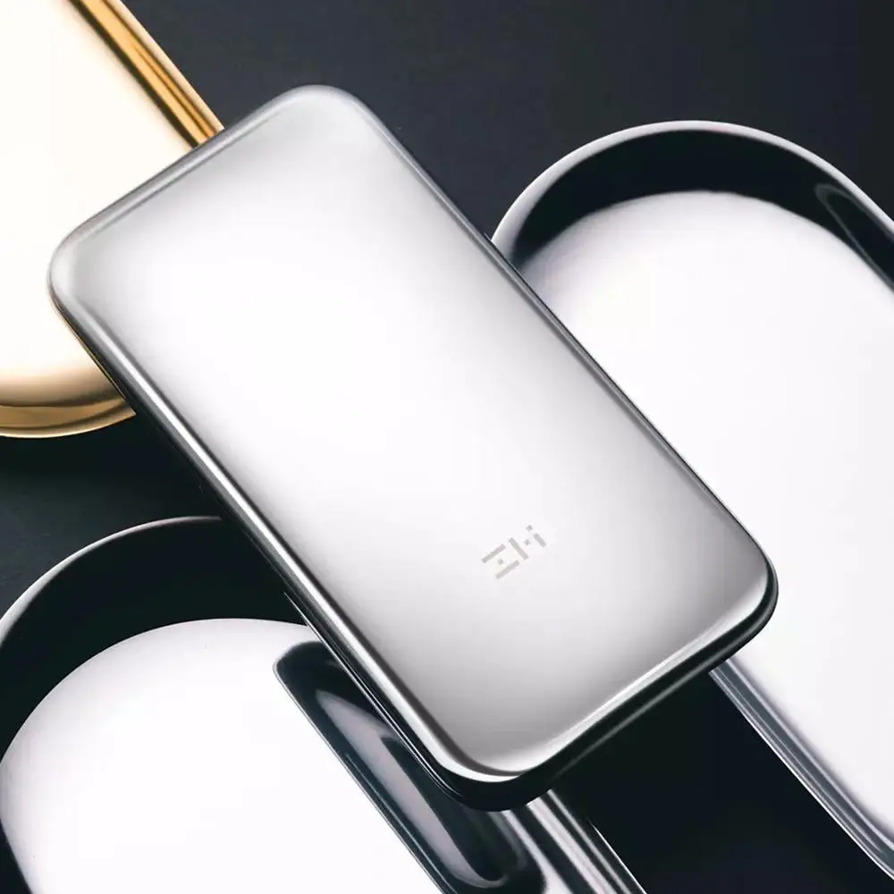 ZMI QPB60 Space из нержавеющей стали PD QC2.0 Быстрая Зарядка Power Bank 6000 мАч с кожаным